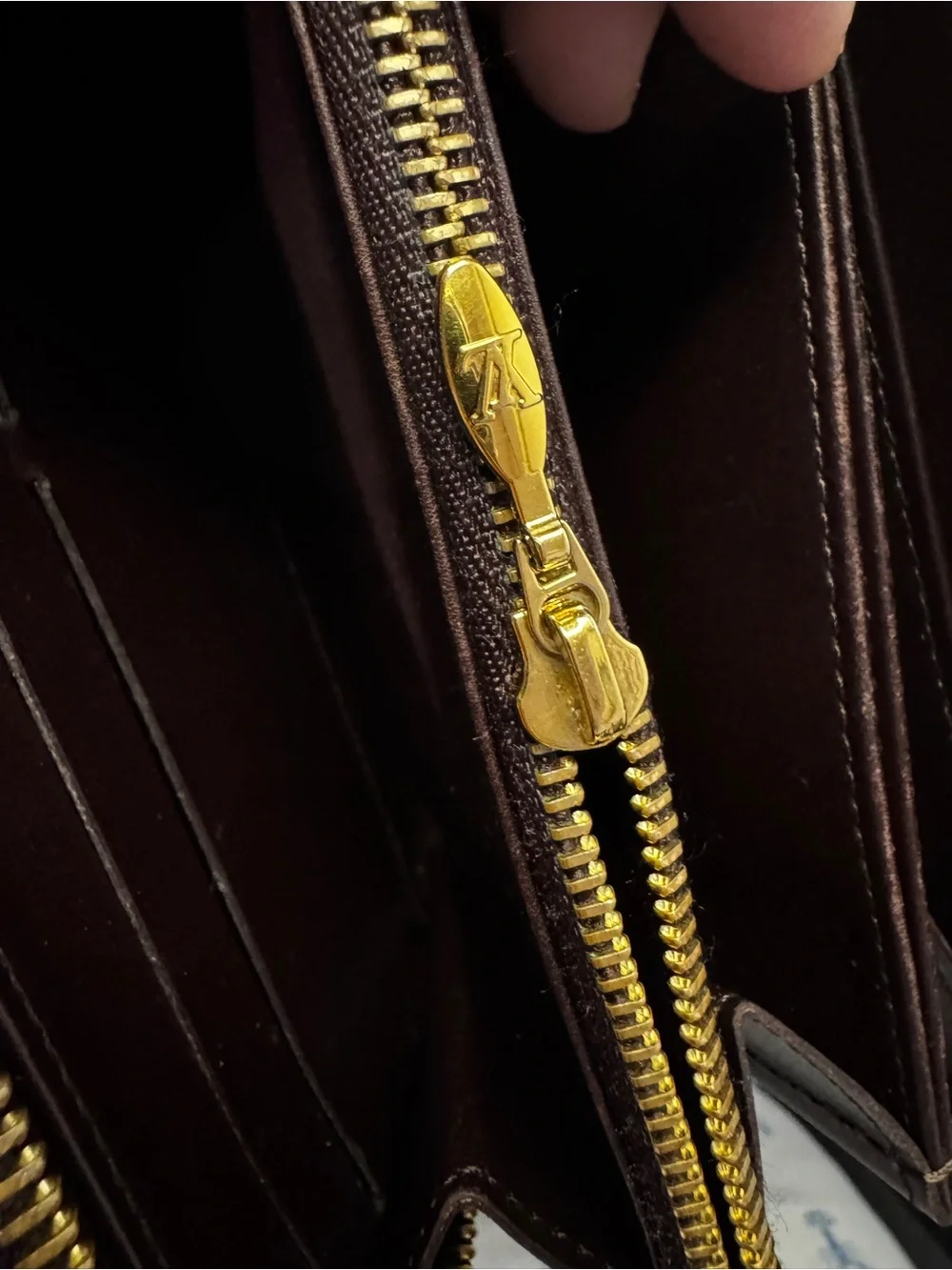 Louis Vuitton Vernis Patent Zip Wallet in Deep Bordeaux